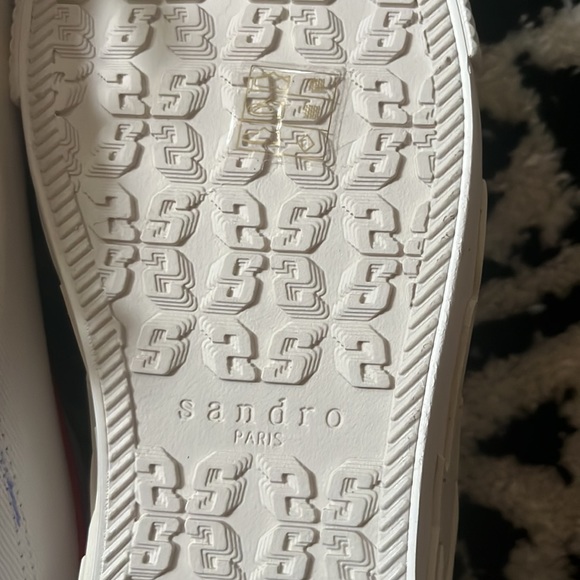 Sandro BLANC Women's Anouk Flame Sole Canvas Sneakers, EU 40, US 8 - Picture 4 of 8